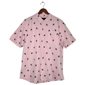 Molokai Surf Co. Light Pink Wild West Short Sleeve Button-down Shirt Size 2XL